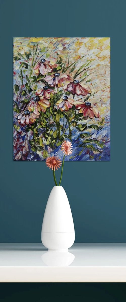 Wild Flowers  Commission by Lena Owens at OLena Art