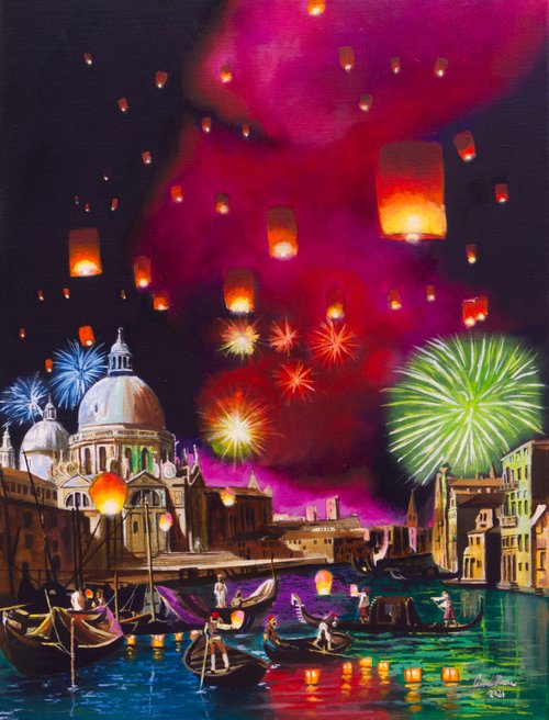Venice Canaletto night scene by Gordon Bruce