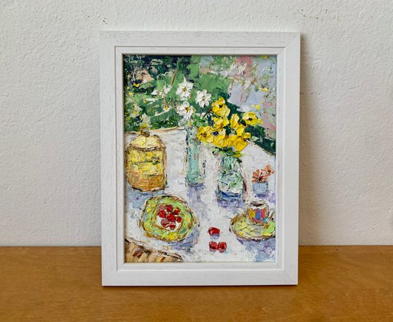 Still life with cherries