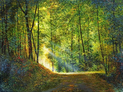 Spring forest  (60x80cm, oil painting, ready to hang) by Sergei Miqaielyan