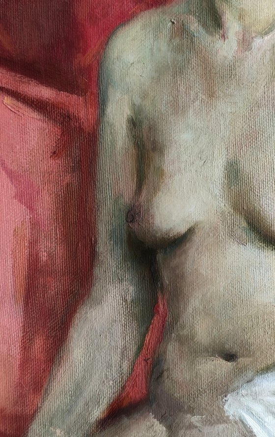 Nude with a white towel