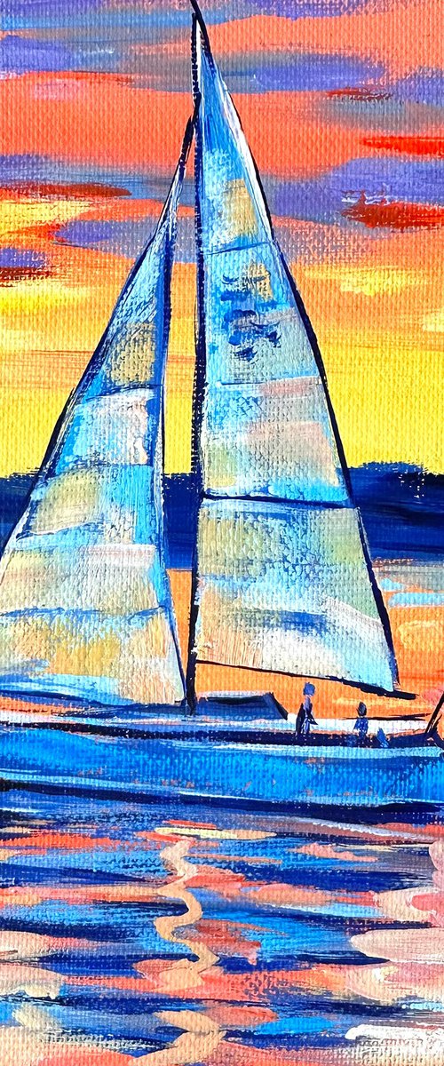 Sunset sailing by Irina Redine