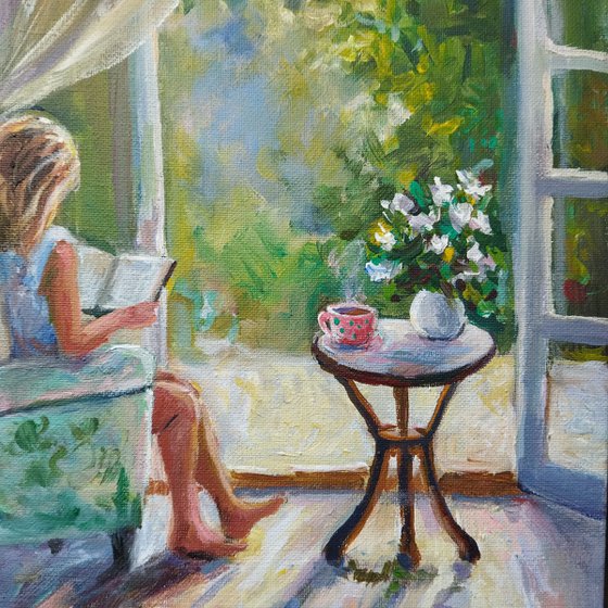 Girl reading a book
