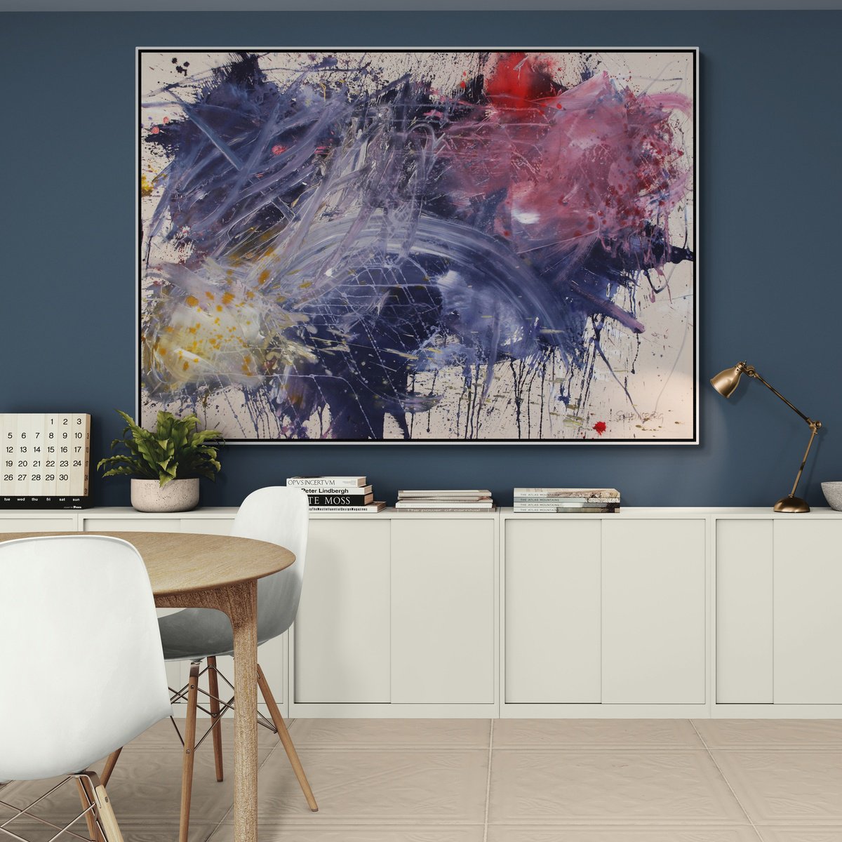 Abstract Painting By Daniela Schweinsberg, 79 X 55, Travel Unknown Galaxies, Original Artwork