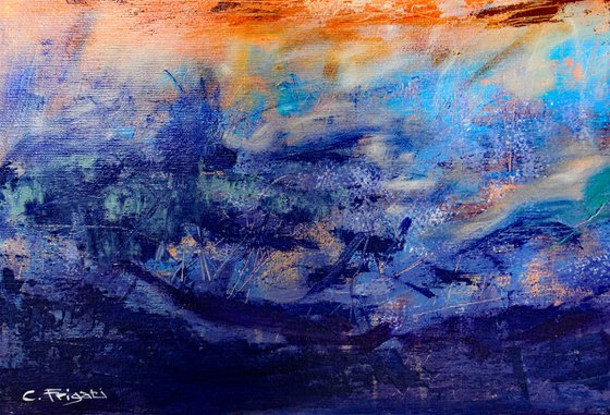 Moody Lavender - Large original abstract landscape