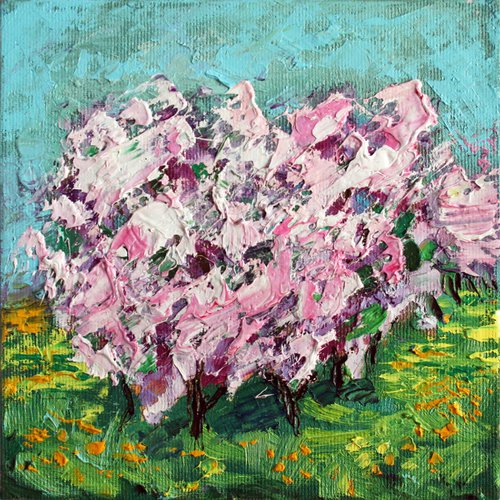 Spring I. / framed / PALETTE KNIFE / From my a series of LANDSCAPE /  ORIGINAL PAINTING by Salana Art Gallery
