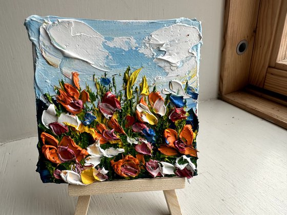 multi-colored flowers
