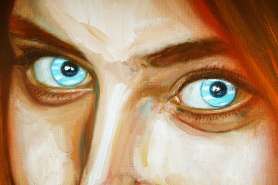 Young woman with the sky in her eyes