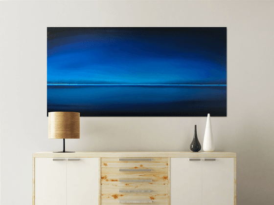 Blue night seascape