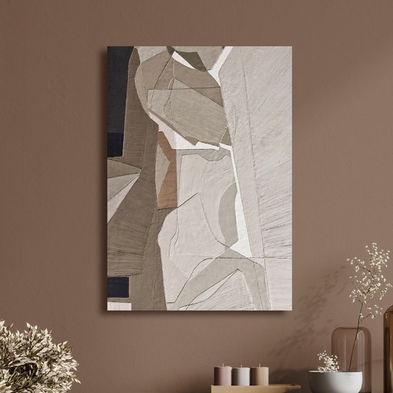 "Bella 4" Textured abstract geometric art