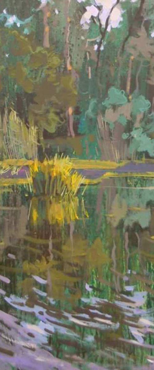 River, 55x70 cm by Sergey  Kachin