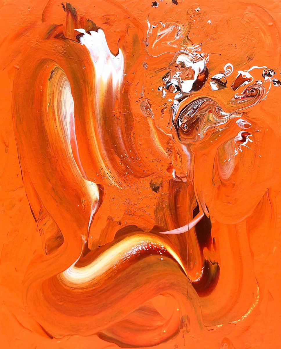 Abstract Acrylic Painting By Jean-Philippe Estebenet, 31 X 39, Depart, Original Artwork