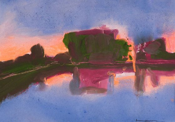 Sunset on the pond