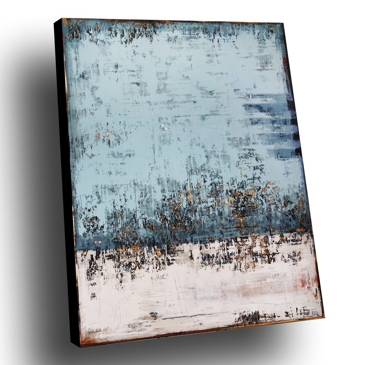 Organic Abstract Acrylic Painting By Inez Froehlich, 47 X 59, Late Summer Sky, Original Artwork