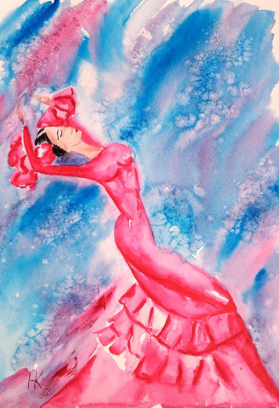 "Dance of the soul"25*36.5 cm\10*14"\flamenco dancer