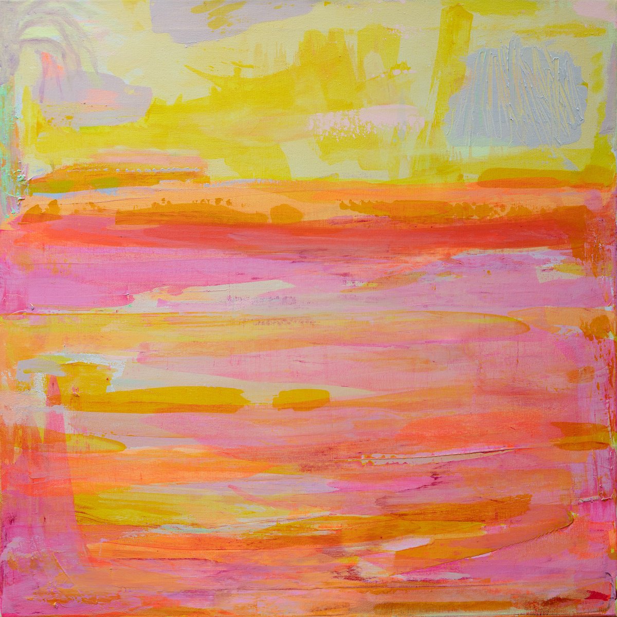 Organic Landscape Acrylic Painting By Kathryn Sillince, 28 X 28", 