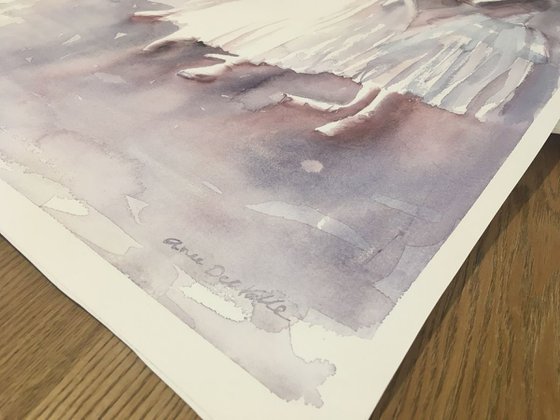 Ballerina watercolour painting "Start The Show"