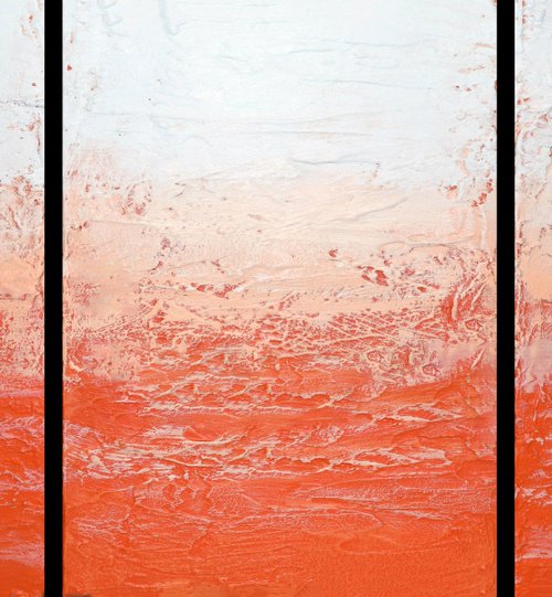 Tangerine Triptych 72 x 36" by Stuart Wright