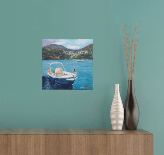 Cretan Bali beach boat