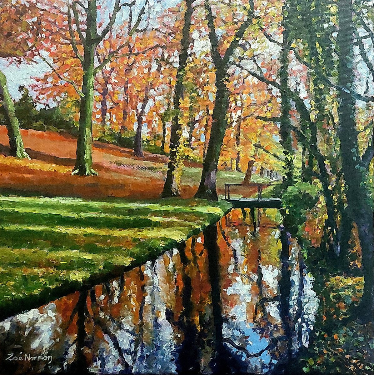 Autumn Golds By Zoe Elizabeth Norman, 16 X 16, Artwork For Sale On Artfinder