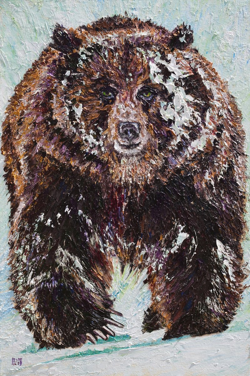 Expressive Animal Oil Painting By Liudmila Pisliakova, 20 X 30", Wake Up And Run!, Original Artwork