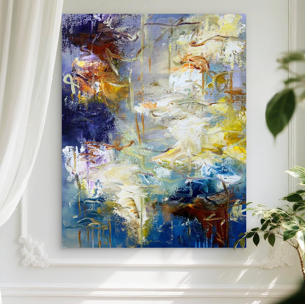 Abstract Acrylic Painting By Andrada Anghel, 22 X 28, Whispers Beneath The Surface, Original Artwork