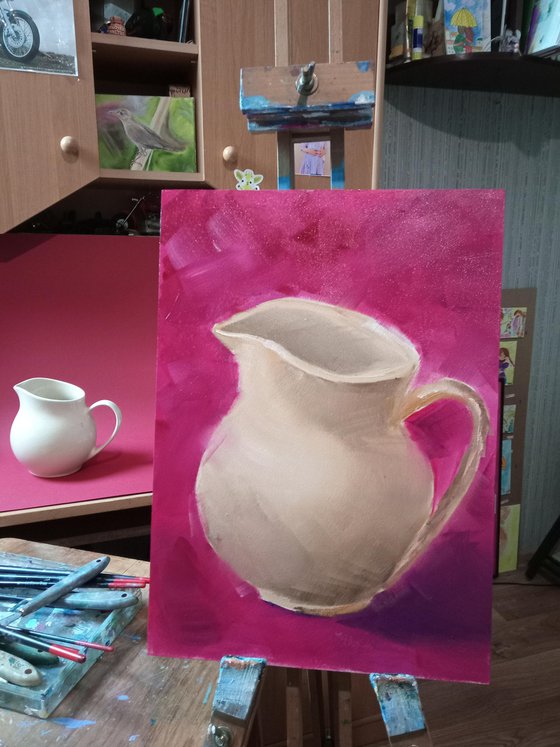 Clay jug still life