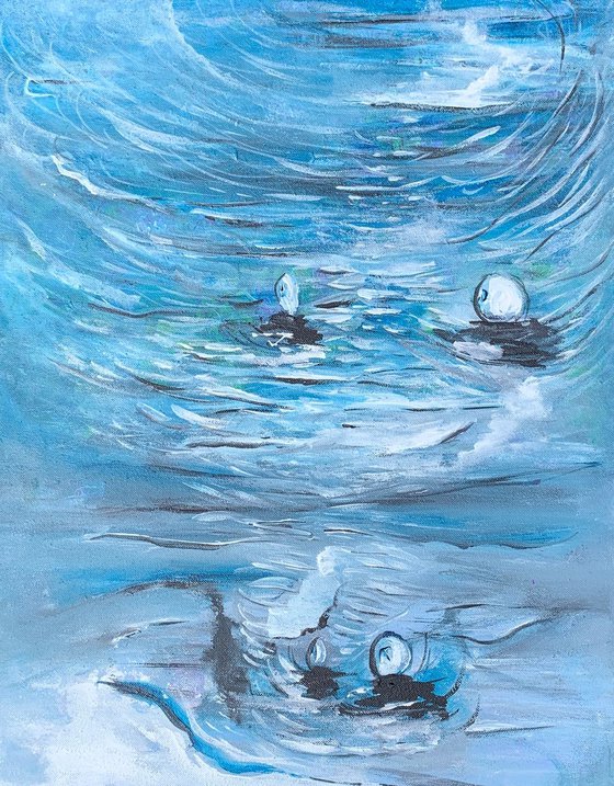 Ocean Abstract Painting Home Decor, Seascape Wall Decor, Acrylic on Canvas, Home Decor, Beautiful Artwork, Original Paintings, Kumi Muttu, Artfinder Gift Ideas