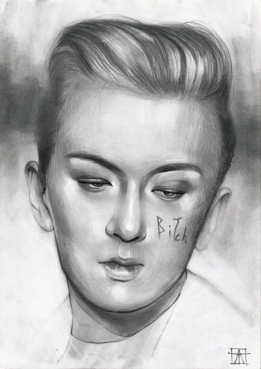 Portrait Pencil Drawing By Anastasia Terskih, 8 X 12, Bitch, Original Artwork