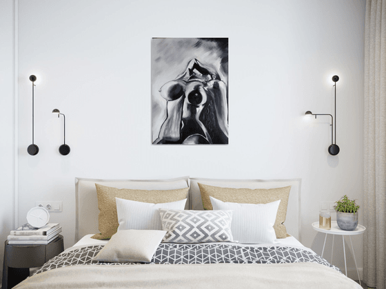 Desire, original oil nude, erotic painting, gift idea, bedroom painting