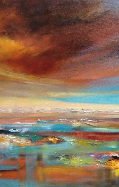 Golden shadows 24x16 in by Vishalandra Dakur