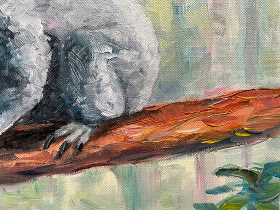 Koala Oil Painting, Cute Bear Original Artwork, Australia Wall Art, Animal Home Decor