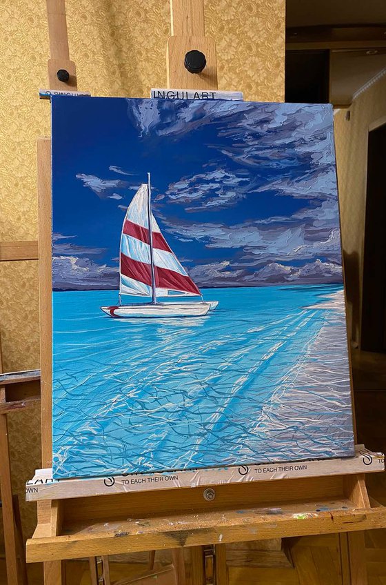 Sailboat, ocean