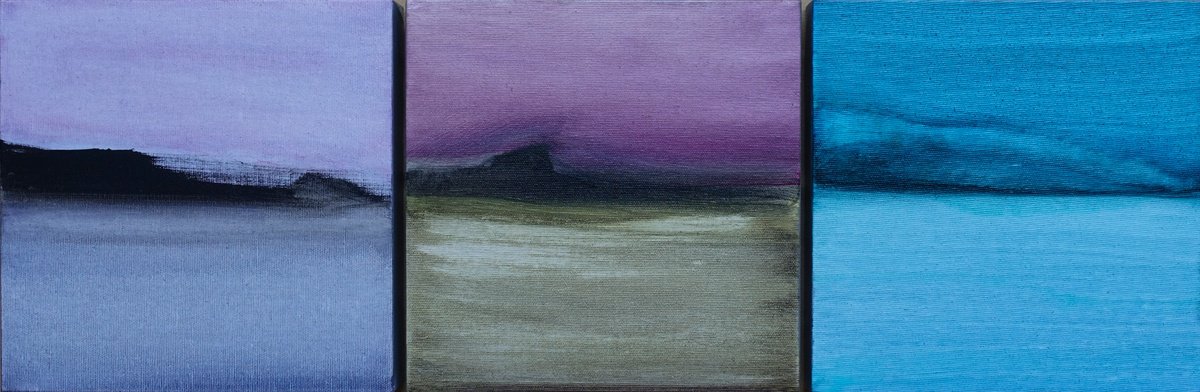 Abstract Acrylic Painting By Pier Maurizio Greco, 28 X 9", Tre Gradi Di Infinito, Original Artwork