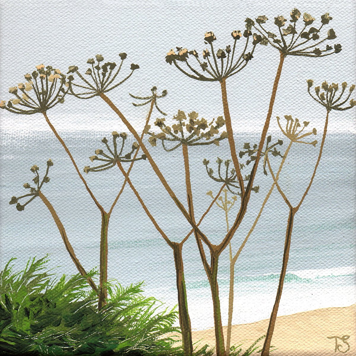 Impressionistic Landscape Acrylic Painting By Theresa Shaw, 14 X 14", Enticing, Original Artwork