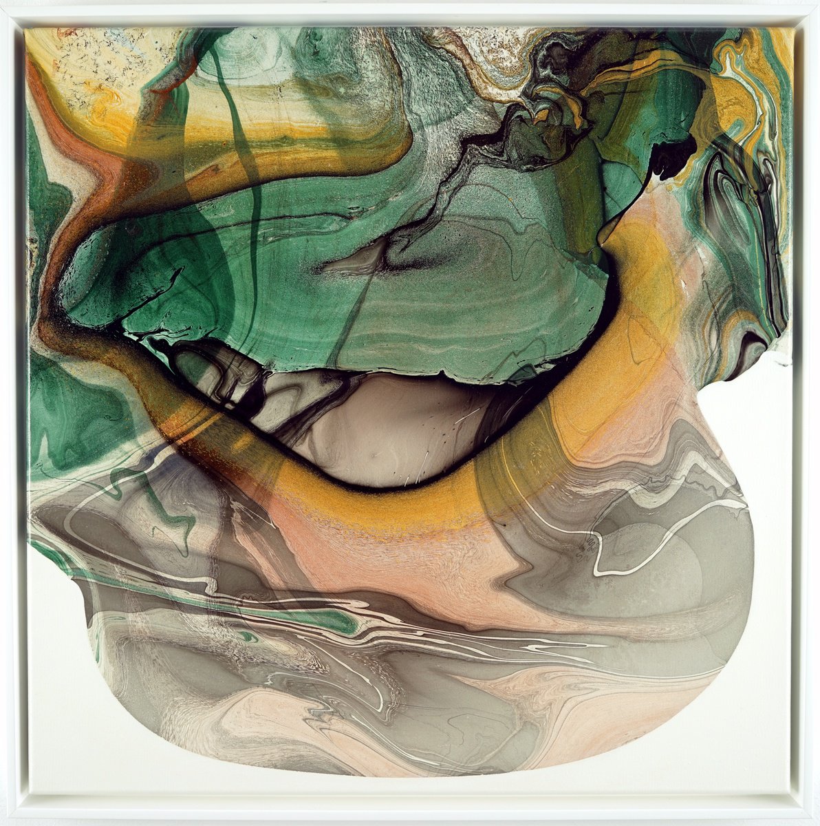 Abstract Oil Painting By Fintan Whelan, 20 X 20, Verdant Silence, Original Artwork