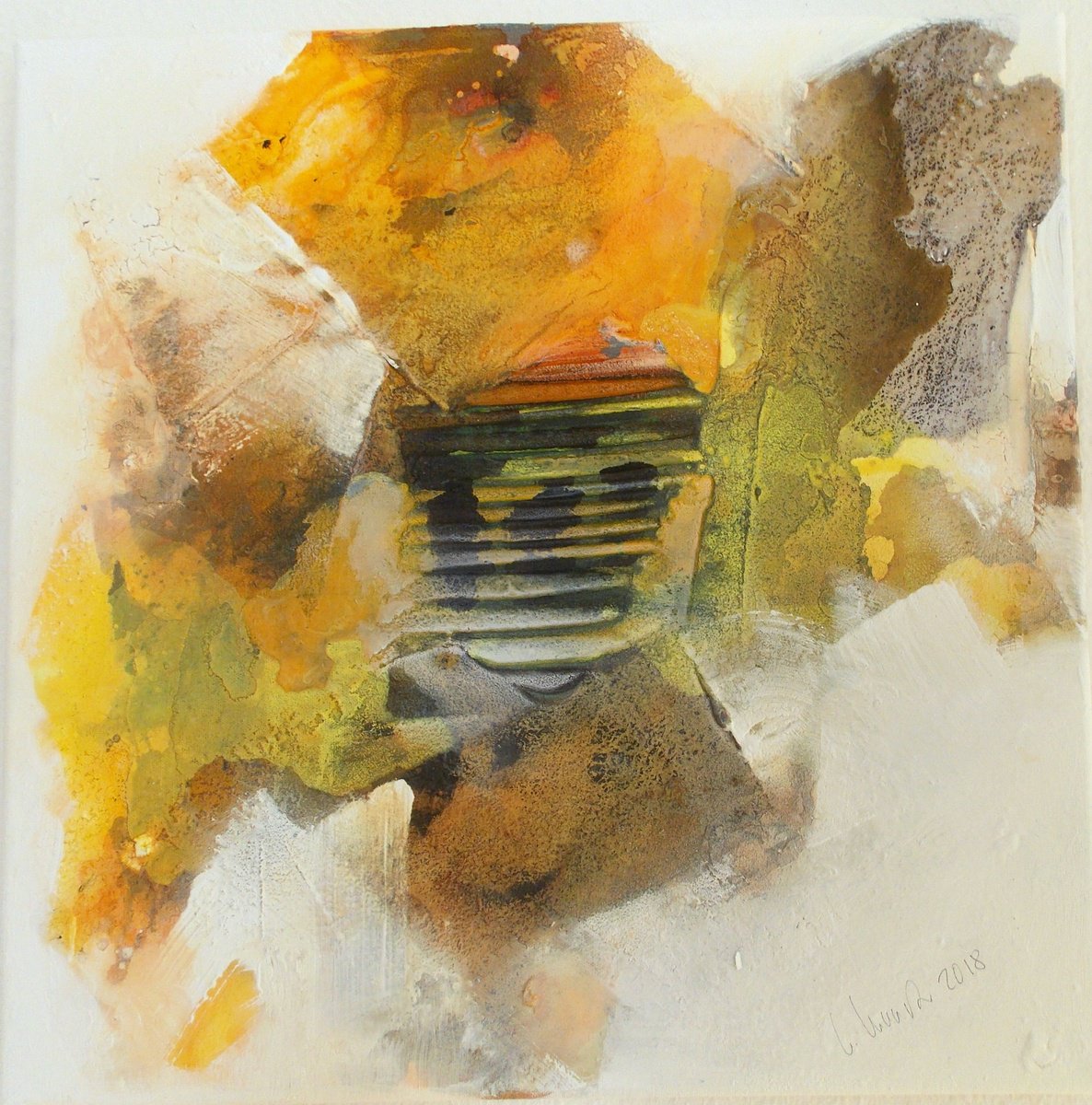 Abstract Acrylic Painting By Christa Haack, 20 X 20, Sunny Days 4, Original Artwork