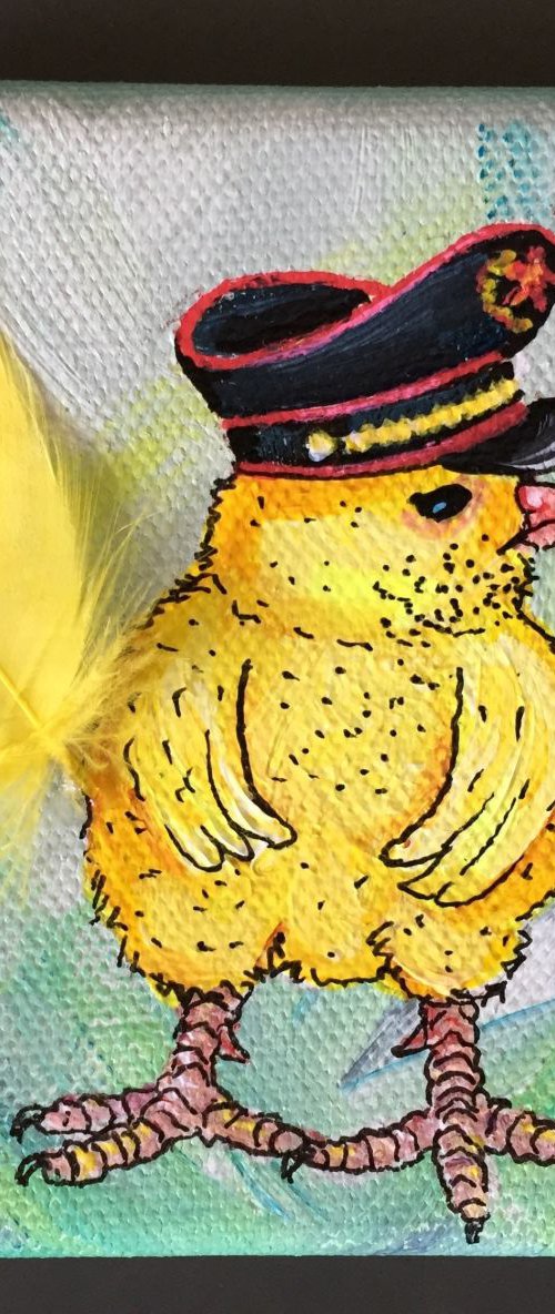 Chick with a military cap by Lena Smirnova