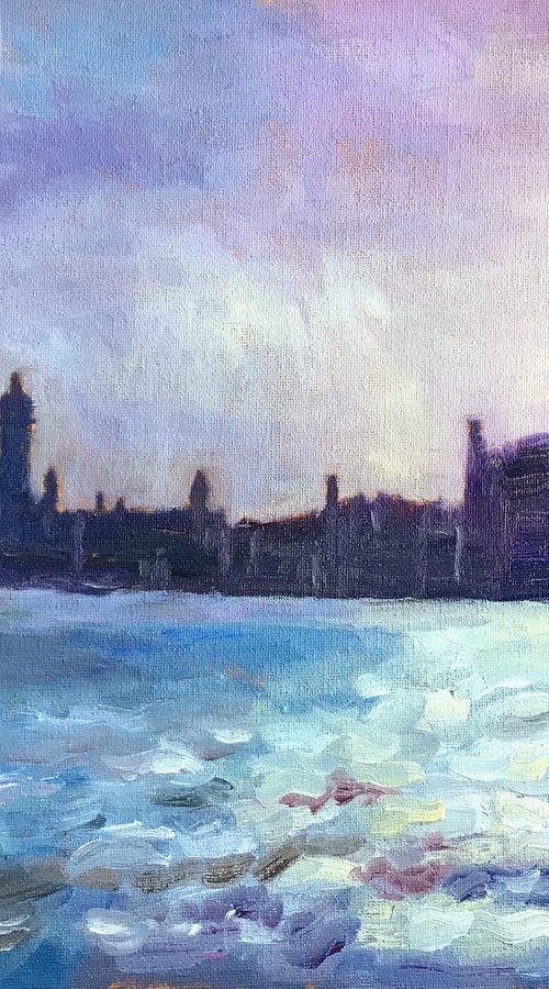 Evening Light, Venice - an original oil painting by Julian Lovegrove by Julian Lovegrove Art