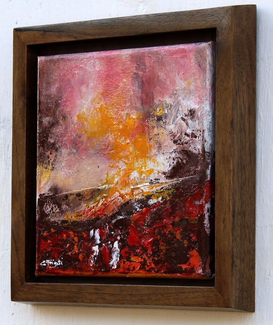 Fire Within - Framed original abstract landscape