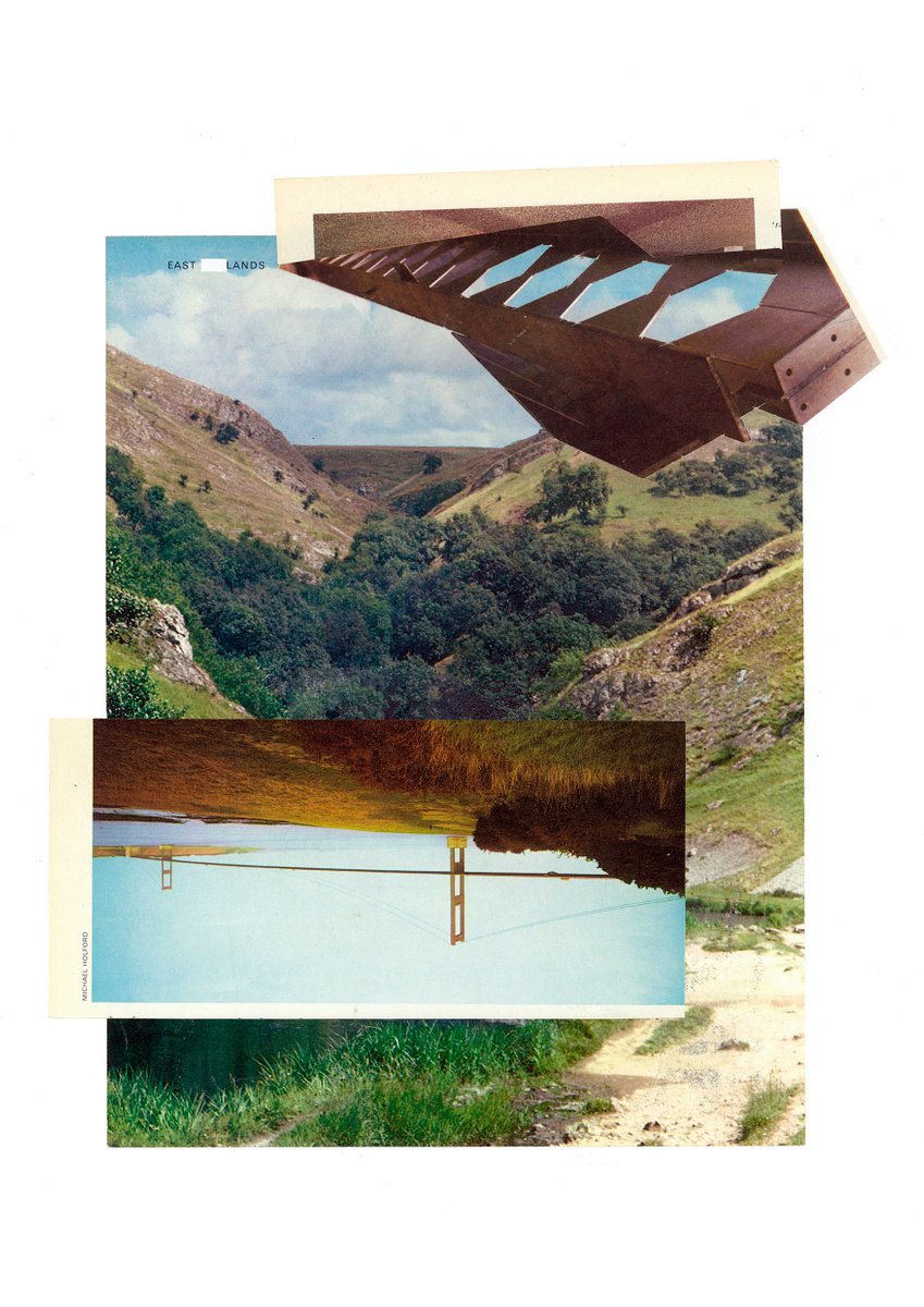 Abstract Landscape Collage By Benjamin West, 12 X 17, East Lands, Original Artwork