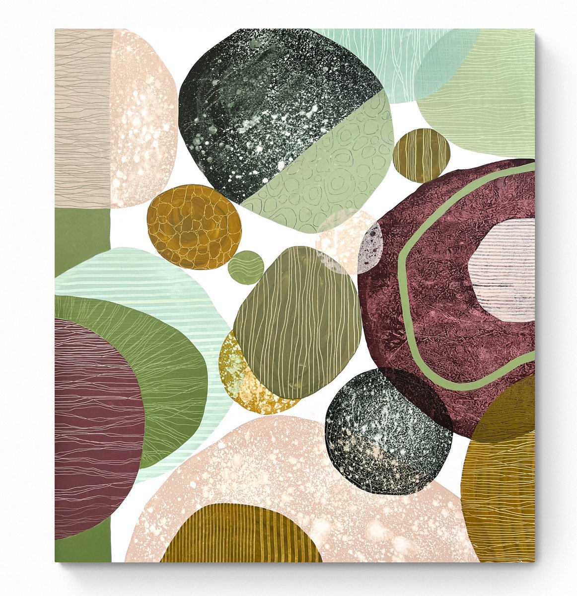 Abstract Acrylic Painting By Cristina Dalla Valentina, 35 X 39, Gatherings 10, Original Artwork