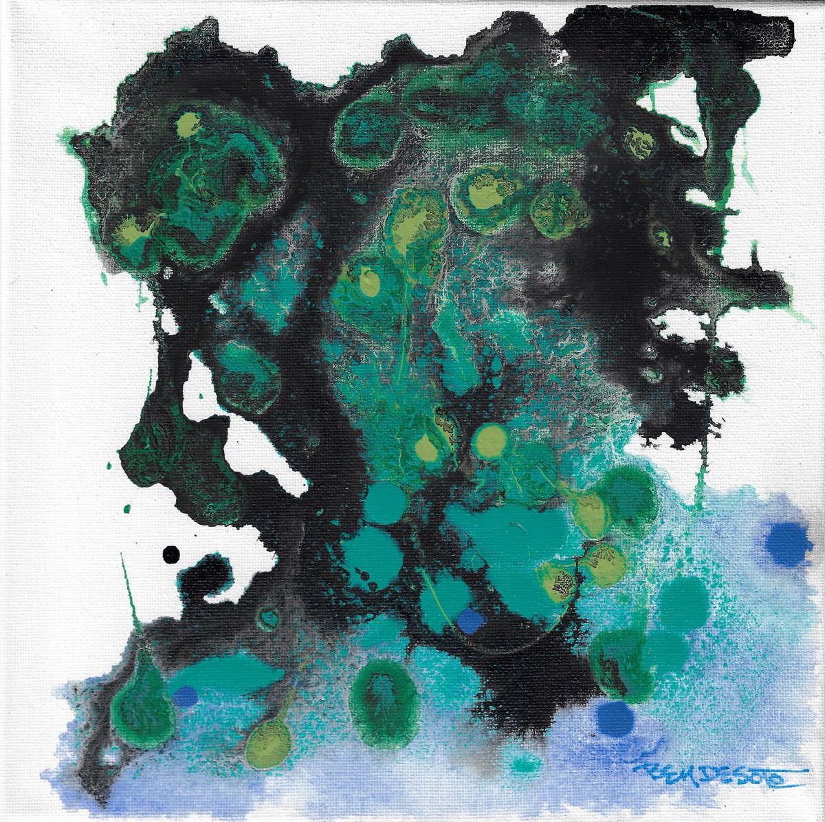 Abstract Acrylic Painting By Ben De Soto, 10 X 10, Abstract X4, Original Artwork