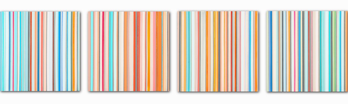 Lines (four paintings) by Susana Sancho Beltran