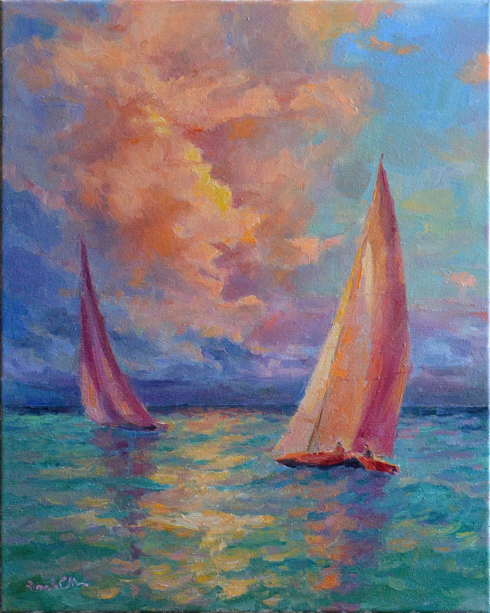 Pink Sails By Vachagan Manukyan, 16 X 20, Artwork For Sale On Artfinder