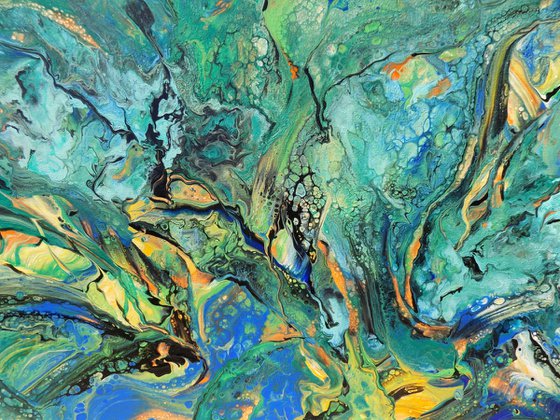 Tropical - extra large modern abstract painting art