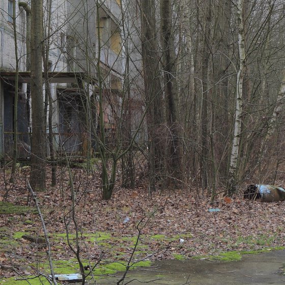 #57. Pripyat. Boy in the yard - XL size