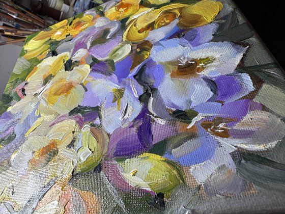 Spring Harmony: Daffodils and Irises