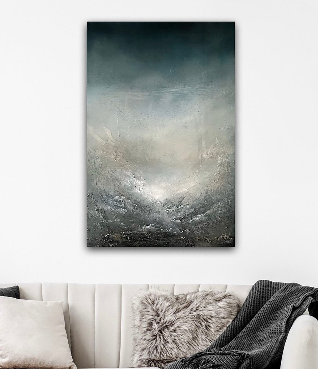 Abstract Landscape Oil Painting By Suzanne Williams, 24 X 36", Thor, Original Artwork