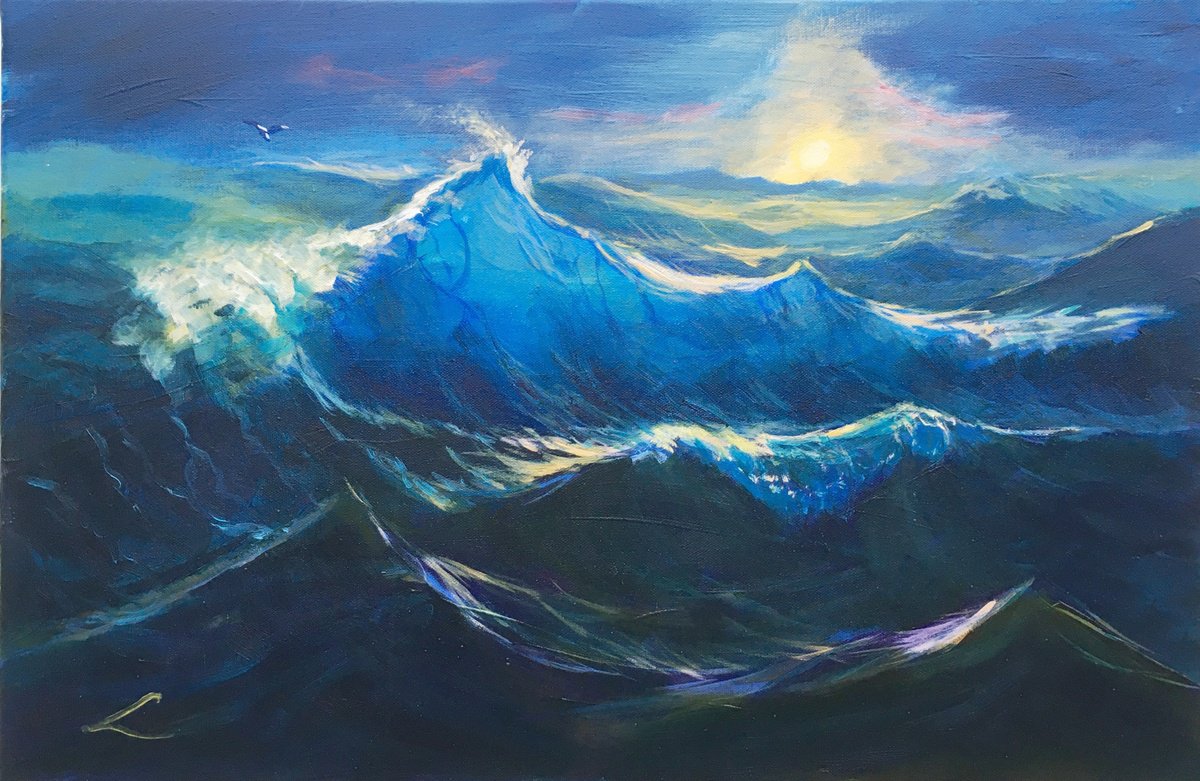 Ocean Storm By Elena Sokolova, 24 X 16, Artwork For Sale On Artfinder